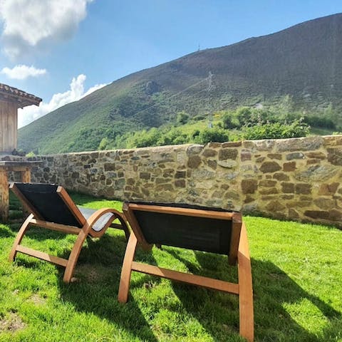 Breathe in the mountain air from your garden loungers