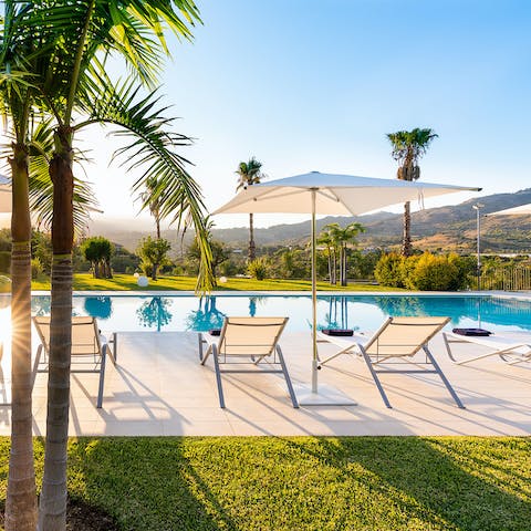 Spend idyllic days by the swimming pool or make the short drive to the beach
