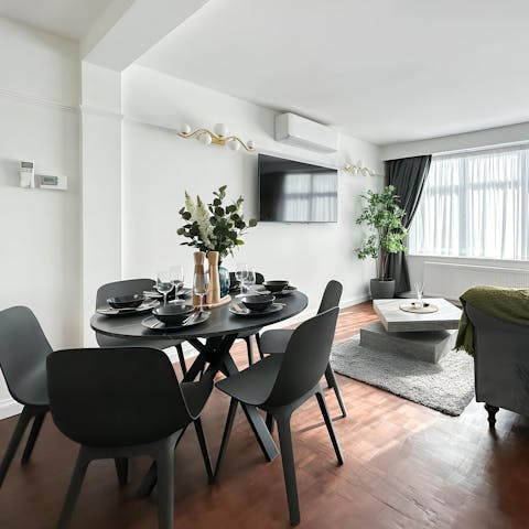 Use the table as a desk when you need to work from home