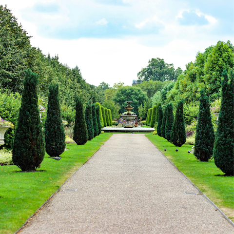 Take an afternoon stroll through Regents Park, ten minutes away