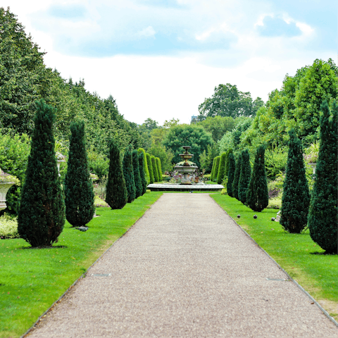Take an afternoon stroll through Regents Park, ten minutes away