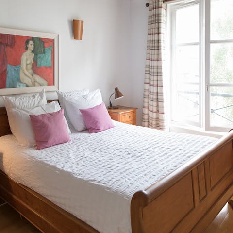 Look out onto a quiet courtyard