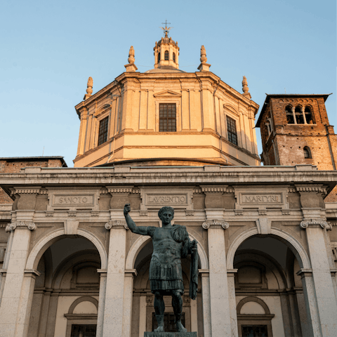 See the Roman columns in nearby Colonne di San Lorenzo
