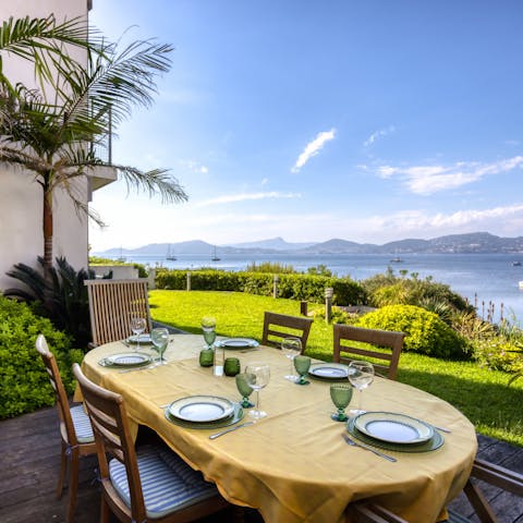 Start the morning with coffee and croissants in the fresh air