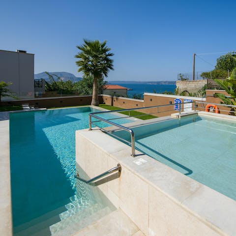 Make a splash in two private pools, including one especially for kids