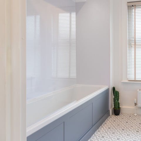 Sink into a warm bubble bath at the end of a long day