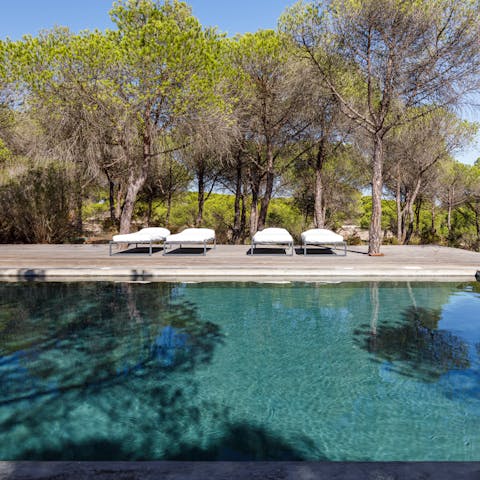 Cool off in the private pool and let the sun dry you off naturally