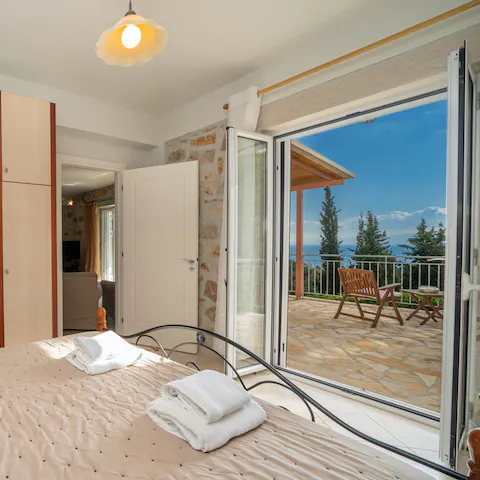 Hop out of bed after a lovely sleep and straight onto your terrace to breathe in that morning sea air