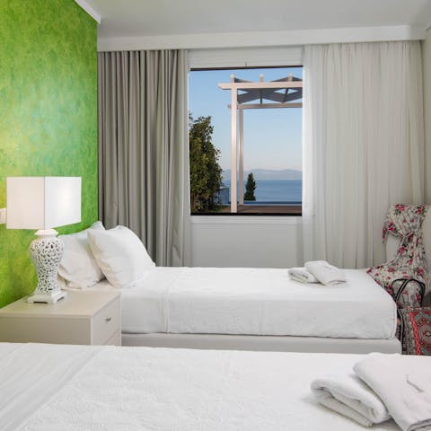 Wake up with a pep in your step in the vibrant bedrooms