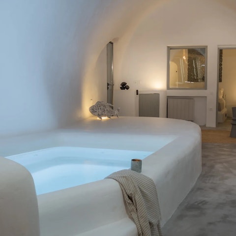 Soak in the indoor mini-pool after a day of sightseeing