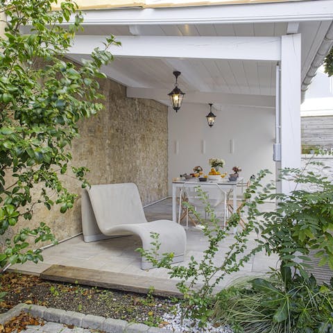 While away summer evenings on the private terrace, sipping wine as the sun goes down