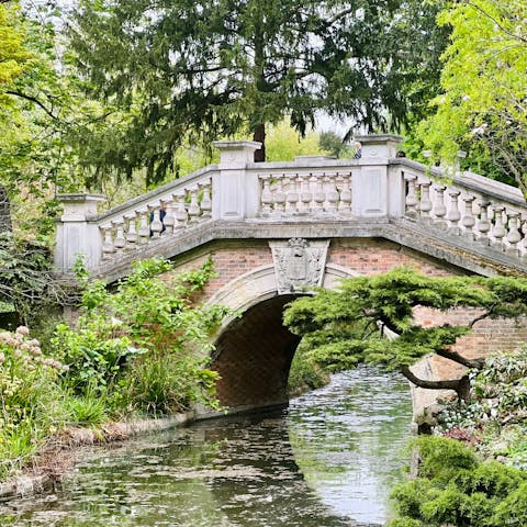 Enjoy a morning stroll through Parc Monceau, not far on foot