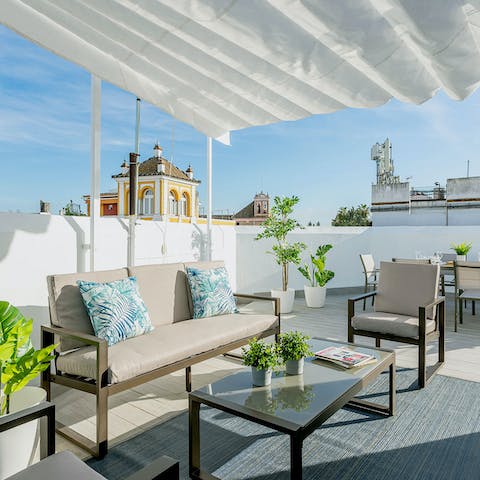 Watch the orange tones of sunset from the privacy of the terrace