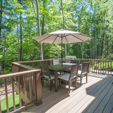 Fire up the barbecue and dine alfresco on the deck