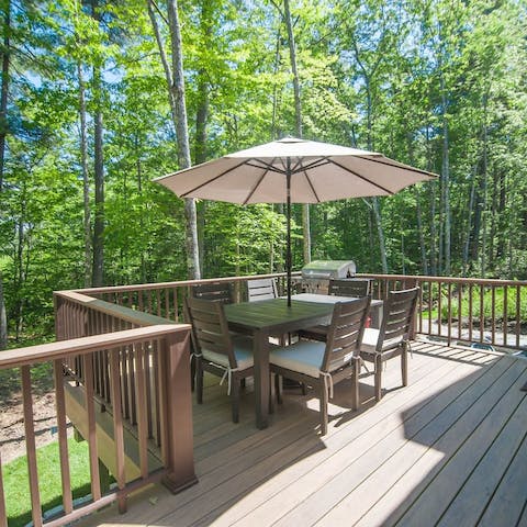 Fire up the barbecue and dine alfresco on the deck