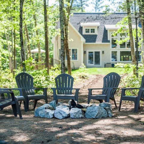 Huddle around the fire pit after dark and toast marshmallows