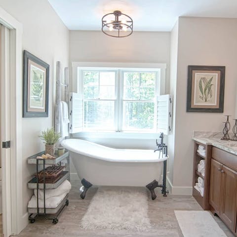 Sink into the bathtub for a long, luxurious soak