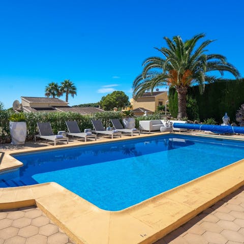 Cool off with a dip in your private outdoor pool, or relax in the sun on the poolside loungers