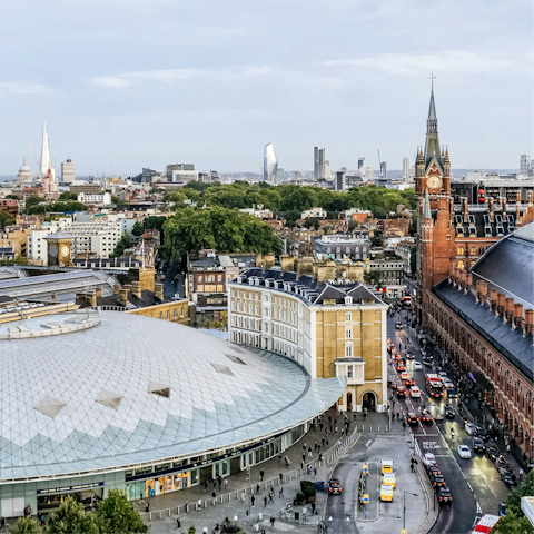 Stay in King's Cross, five minutes from the station and eateries