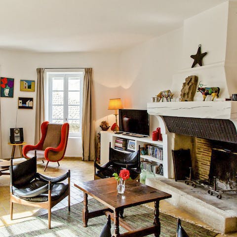 Relax in front of an open fire