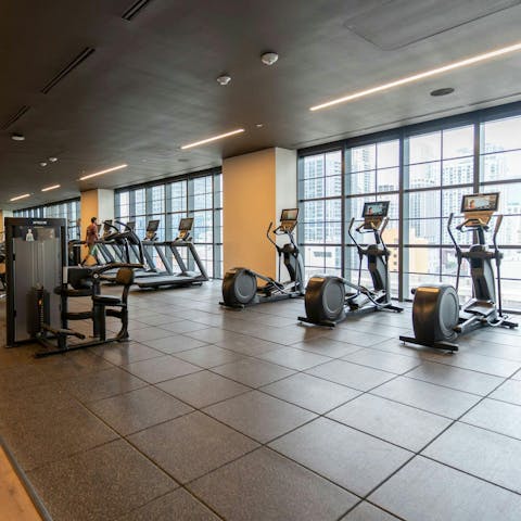 Work up a sweat in the building's communal gym