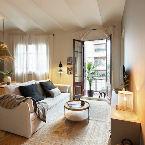 Watch the city come to life as you sip coffee on the breezy balcony