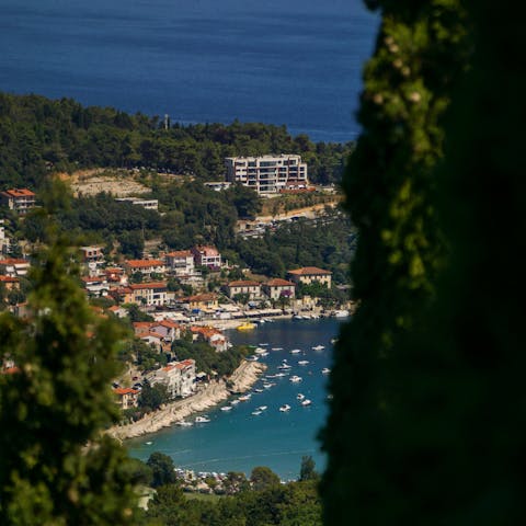 Visit the relaxed resort of Rabac for a day trip