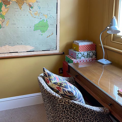 Catch up on work or enjoy calls with friends from the desk