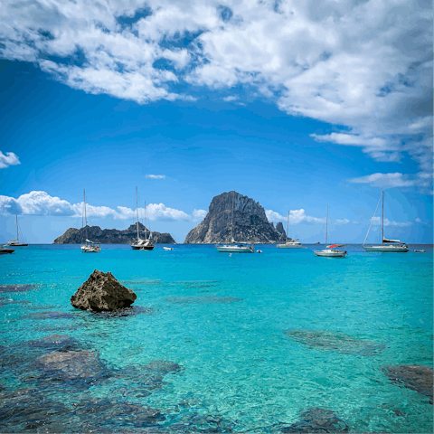 Head down to Cala d'Hort and take a plunge in the Balearic Sea
