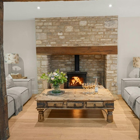 Light the fire and gather for drinks in the living room