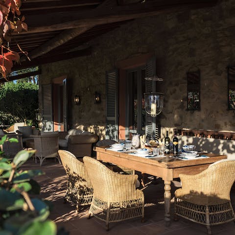 Enjoy a feast for the ages from the furnished loggia