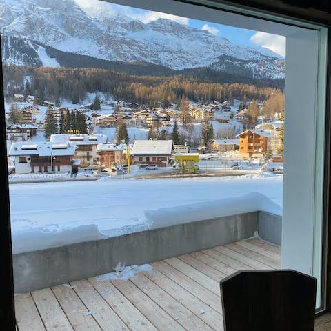 Take in deep lungfuls of fresh Alpine air on the apartment's terrace