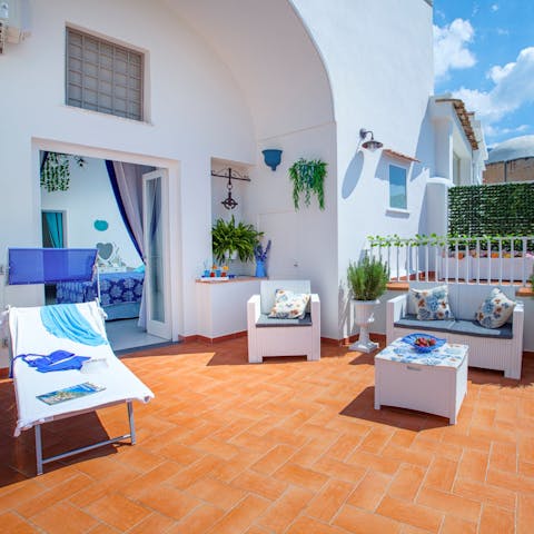 Sit outside with your morning cappuccino or Aperol spritz