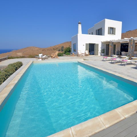 Swim gentle laps in the private swimming pool
