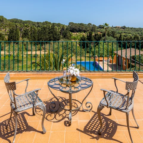 Sip sangria on the balcony, with views across the Mallorcan countryside