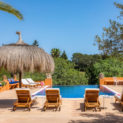 Soak up the sun from in or beside the private pool