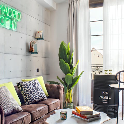Get cosy in the cool, contemporary living area