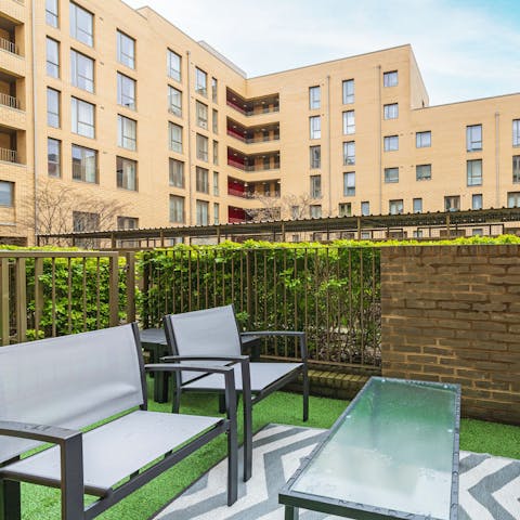 Sip your morning coffee on the patio as you plan your day