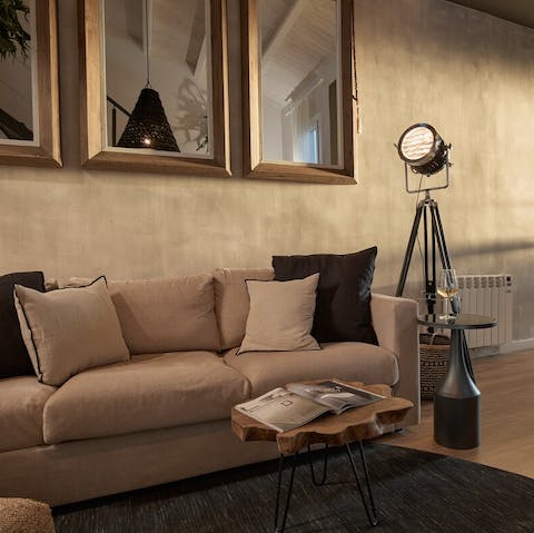 Sip coffee from a designer table