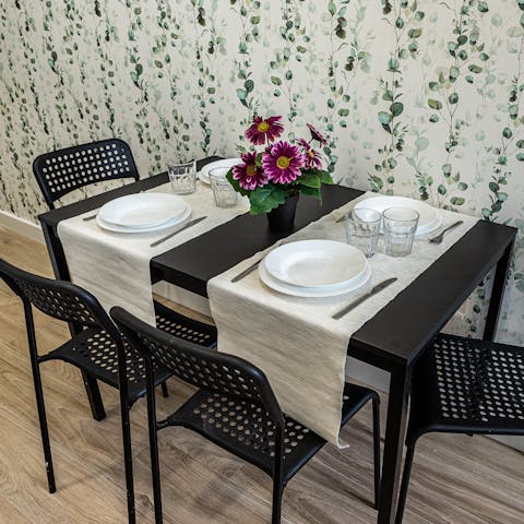 Show off your culinary talent and serve up on the dining table with a glass of rioja