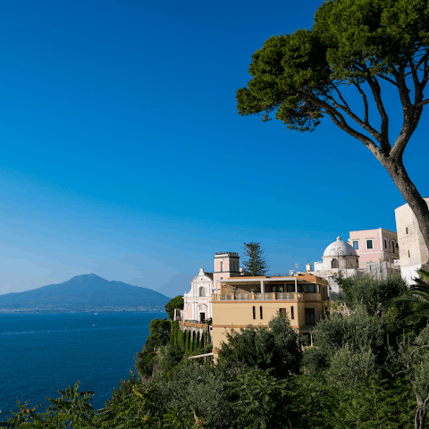Stay in the coastal town of Vico Equense, just steps from the sea