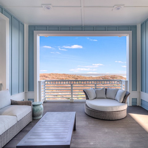 Enjoy sweeping views over the dunes to the sea