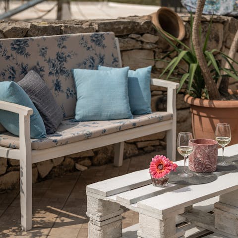 Open a bottle of wine and bask in the sunshine