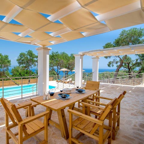Serve dinner underneath the verandah and admire the beautiful scenery