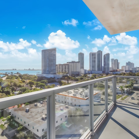 Marvel at the bay views from the private balcony