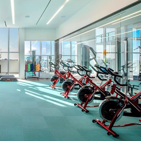 Squeeze in an early-morning workout in the 24-hour gym