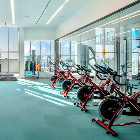 Squeeze in an early-morning workout in the 24-hour gym