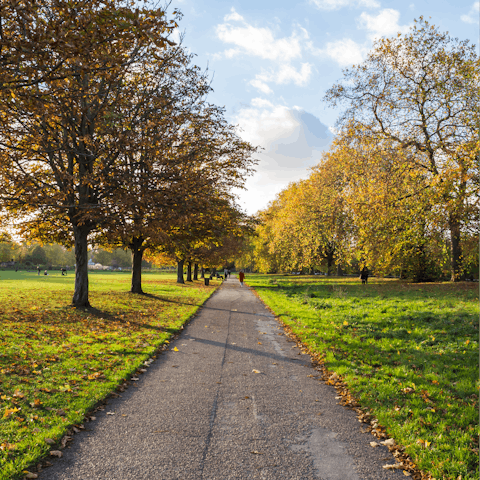 Take an autumnal stroll through the nearby Hyde Park