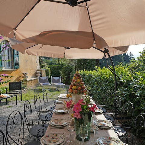 Serve up some Italian culinary delights at the alfresco dining area