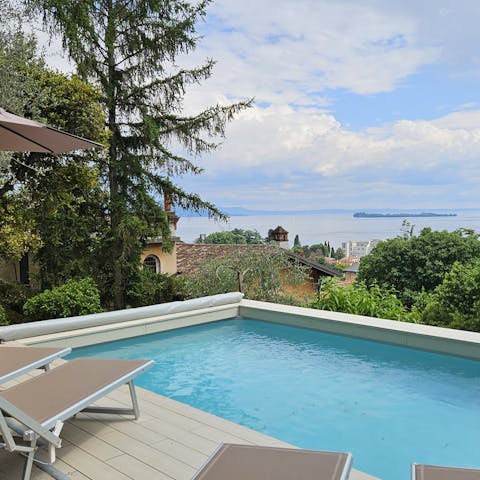 Make a splash in the private swimming pool